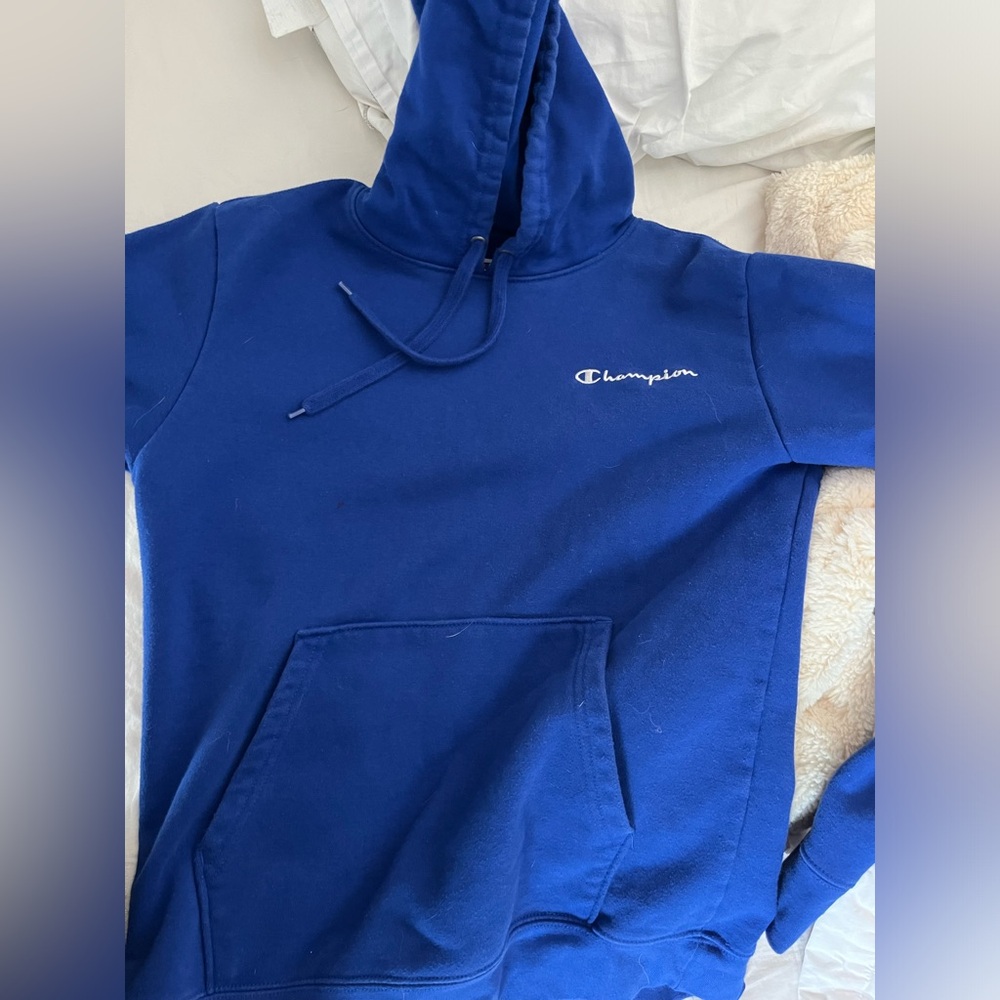 Blue champion. Hoodie size small